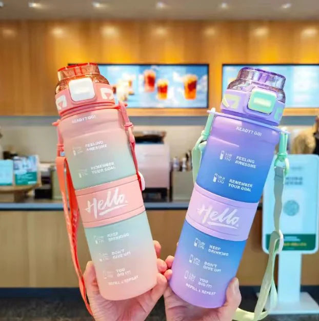 Portable Gradient Water Bottle - Sip in Style Stay Refreshed