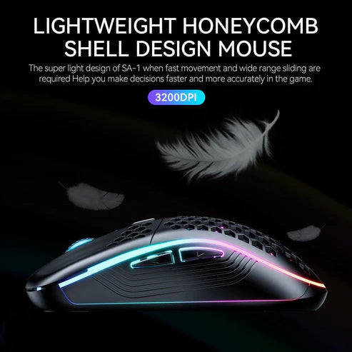Dual Mode Ultra-Light Honeycomb RGB Mouse