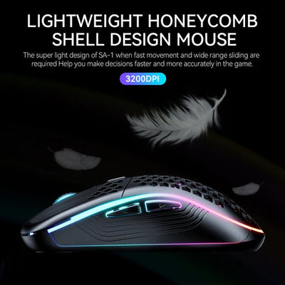 Dual Mode Ultra-Light Honeycomb RGB Mouse